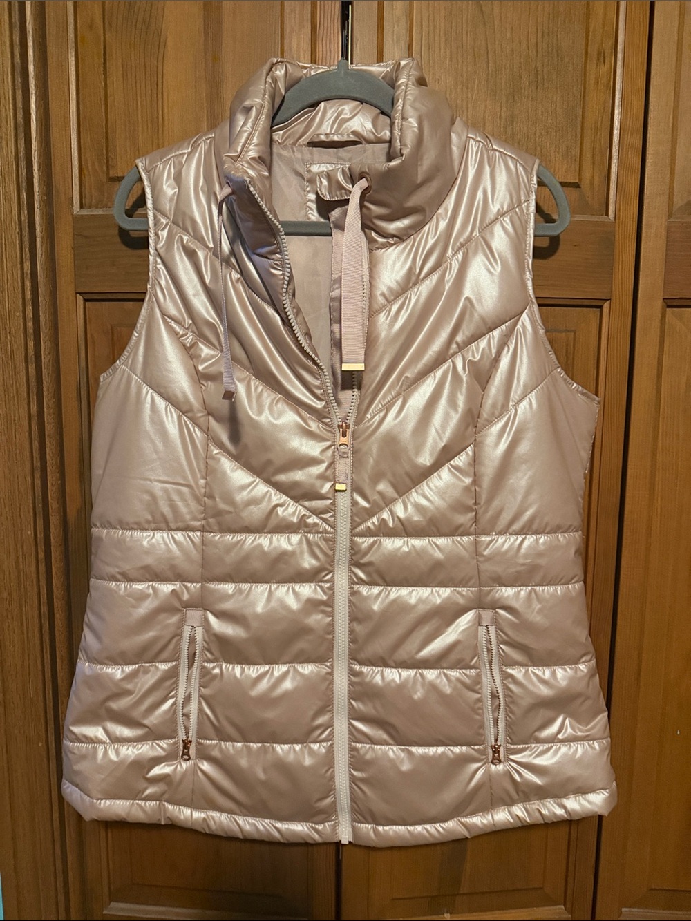 Rose gold puffer vest